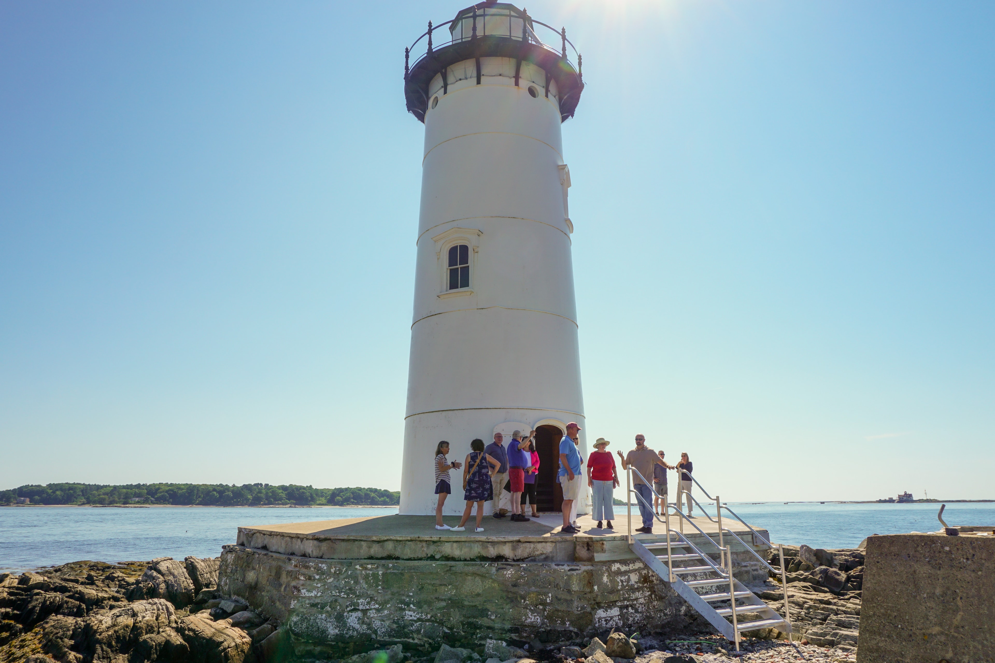 Portsmouth Harbor Light tower with visitors — courtesy Sharon Mills