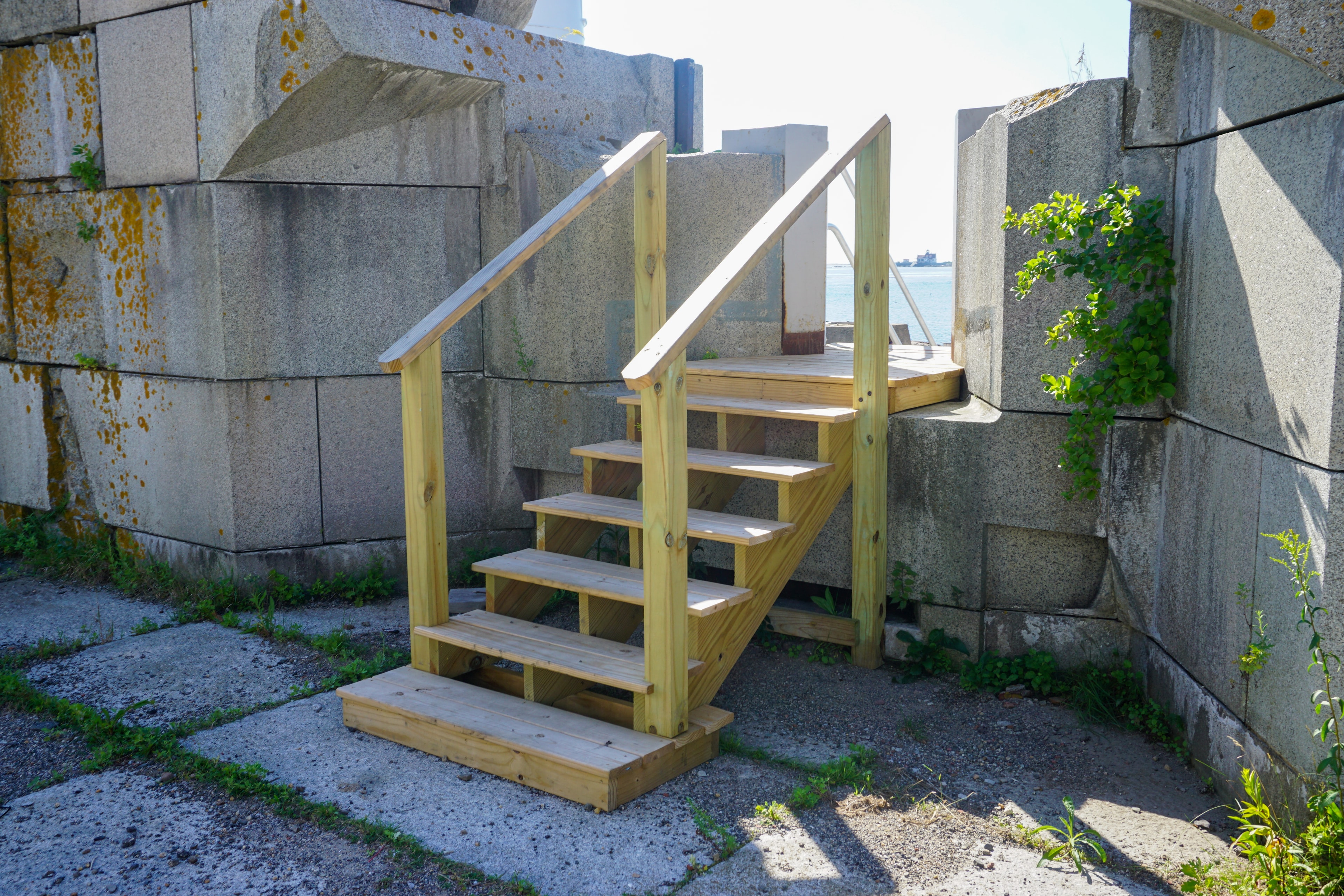 New wooden staircase at Portsmouth Harbor Light — courtesy Sharon Mills